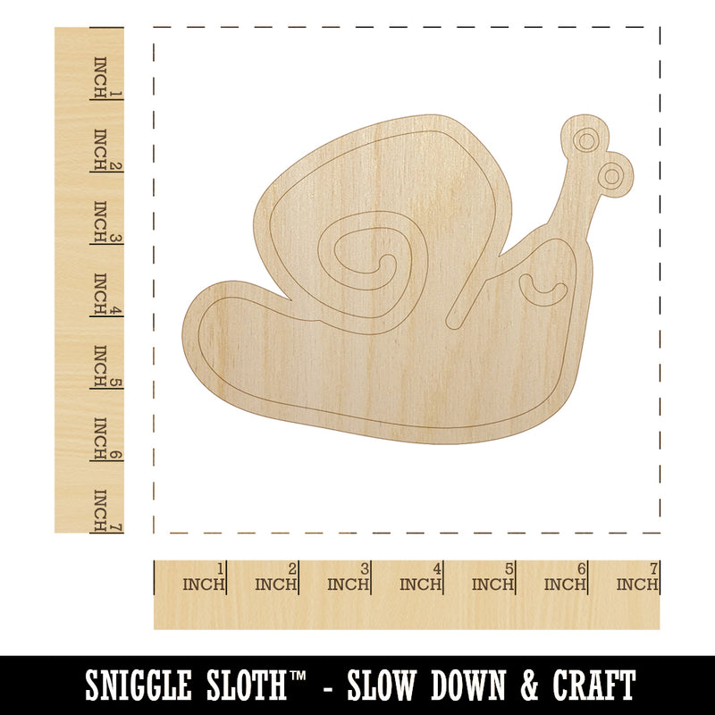 Snail Doodle Unfinished Wood Shape Piece Cutout for DIY Craft Projects