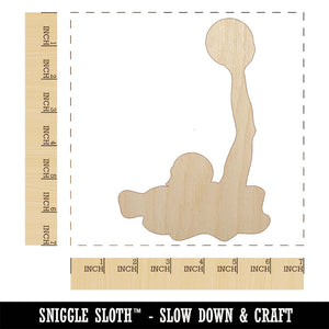 Water Polo Solid Unfinished Wood Shape Piece Cutout for DIY Craft Projects