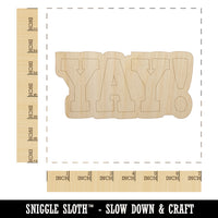 Yay Fun Text Unfinished Wood Shape Piece Cutout for DIY Craft Projects
