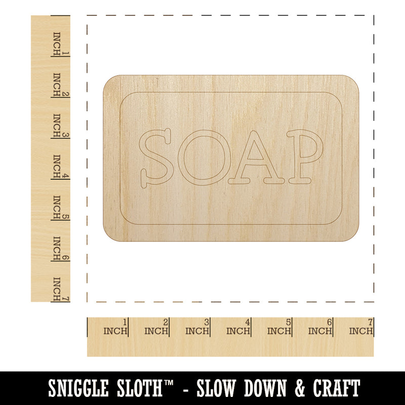 Bar of Soap Clean Wash Icon Unfinished Wood Shape Piece Cutout for DIY Craft Projects