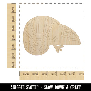 Chameleon Lizard Doodle Unfinished Wood Shape Piece Cutout for DIY Craft Projects