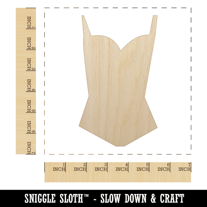 One Piece Swimming Bathing Suit Unfinished Wood Shape Piece Cutout for DIY Craft Projects