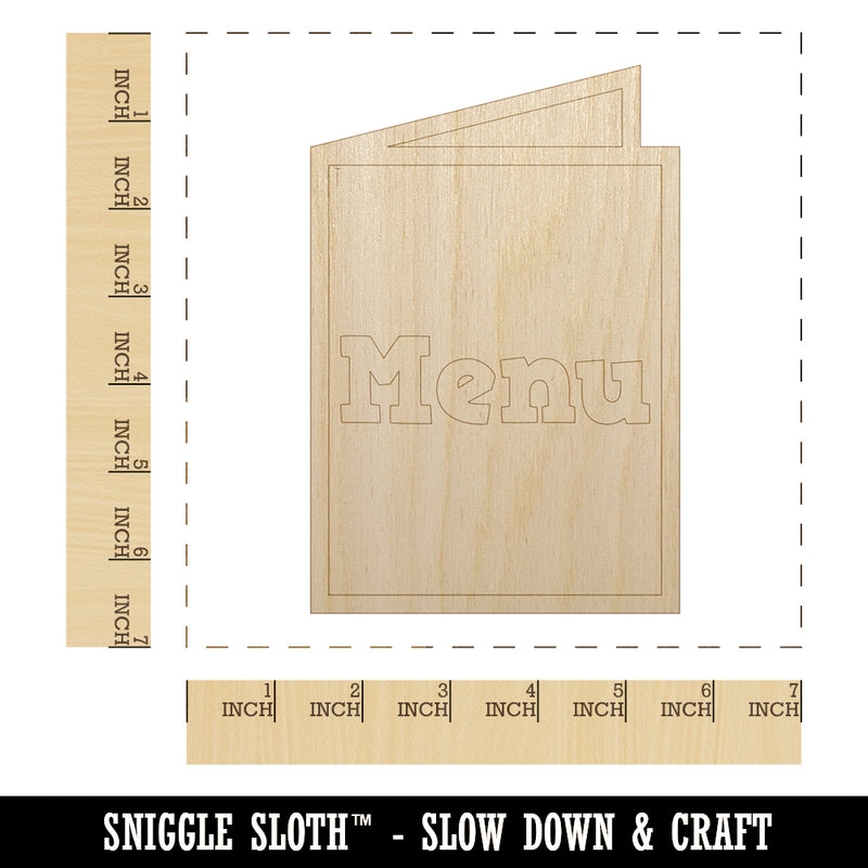 Restaurant Takeout Menu Food Unfinished Wood Shape Piece Cutout for DIY Craft Projects