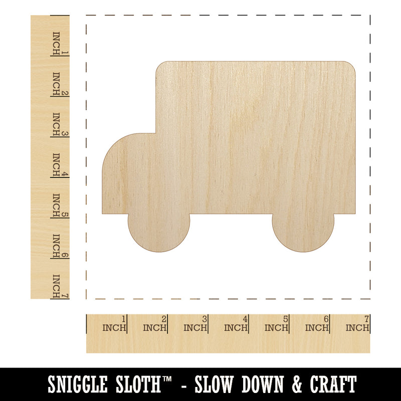 School Bus Solid Unfinished Wood Shape Piece Cutout for DIY Craft Projects