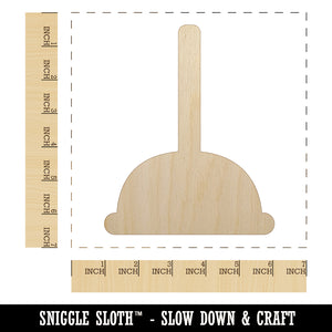 Toilet Plunger Plumbing Icon Solid Unfinished Wood Shape Piece Cutout for DIY Craft Projects