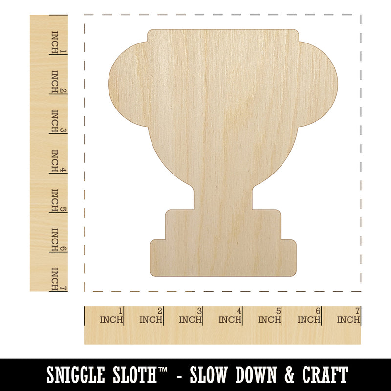 Trophy Award Solid Unfinished Wood Shape Piece Cutout for DIY Craft Projects