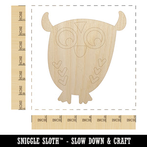 Wary Owl Unfinished Wood Shape Piece Cutout for DIY Craft Projects