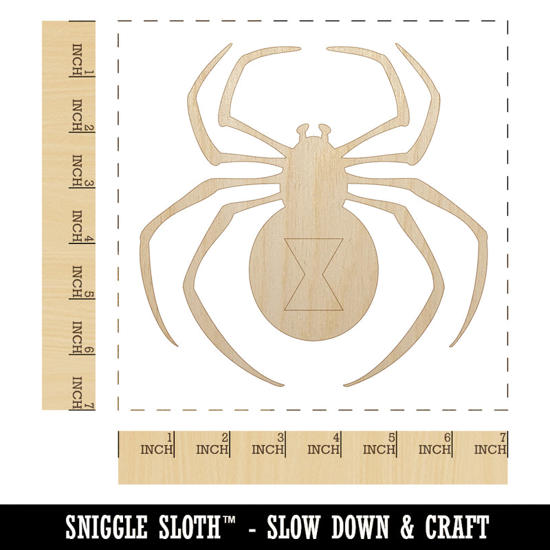 Black Widow Spider Unfinished Wood Shape Piece Cutout for DIY Craft Projects