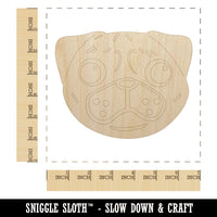 Pug Face Unfinished Wood Shape Piece Cutout for DIY Craft Projects