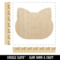 Round Cat Face Sad Unfinished Wood Shape Piece Cutout for DIY Craft Projects