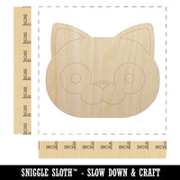 Round Cat Face Shocked Unfinished Wood Shape Piece Cutout for DIY Craft Projects