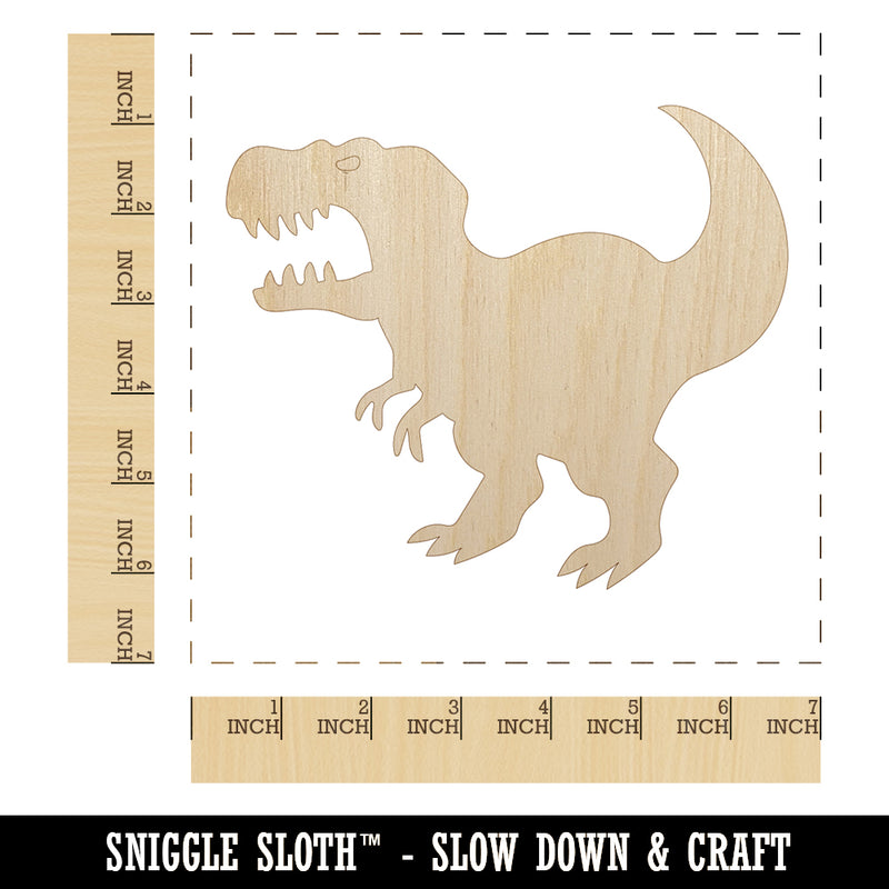 Tyrannosaurus Rex Silhouette Unfinished Wood Shape Piece Cutout for DIY Craft Projects