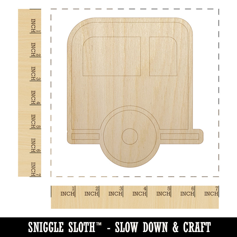 Camper Trailer Camping Icon Unfinished Wood Shape Piece Cutout for DIY Craft Projects