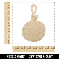 Christmas Xmas Ornament Zig Zag Doodle Unfinished Wood Shape Piece Cutout for DIY Craft Projects