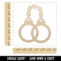 Handcuffs Police Law Enforcement Unfinished Wood Shape Piece Cutout for DIY Craft Projects