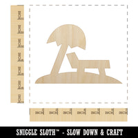 Lounge Chair Umbrella Beach Sun Unfinished Wood Shape Piece Cutout for DIY Craft Projects