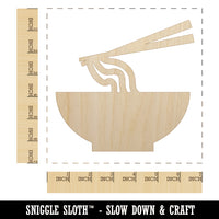 Pho Ramen Noodle Bowl Solid Unfinished Wood Shape Piece Cutout for DIY Craft Projects