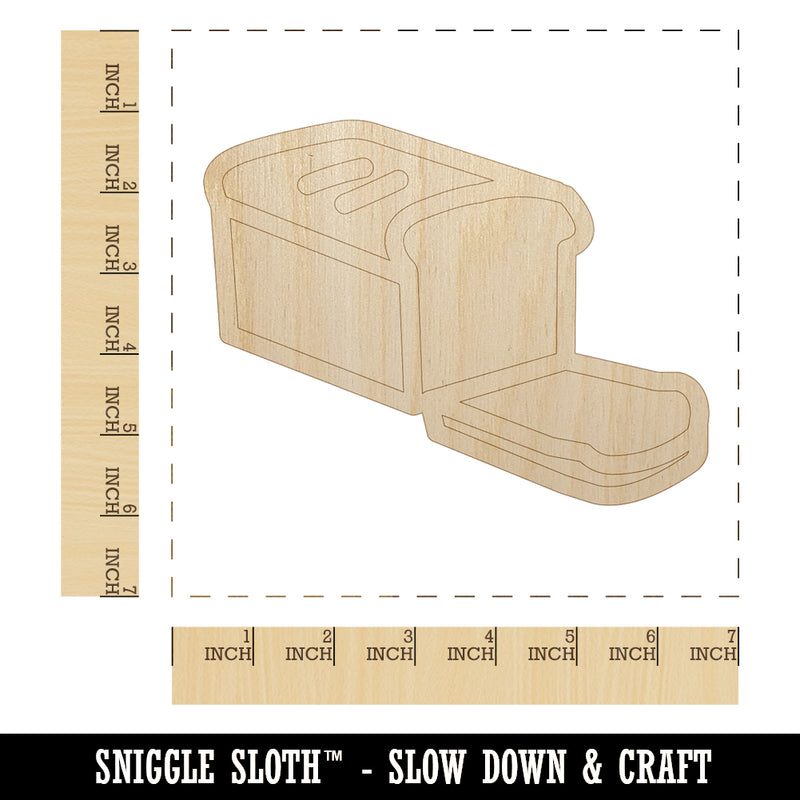 Sliced Loaf of Bread Unfinished Wood Shape Piece Cutout for DIY Craft Projects