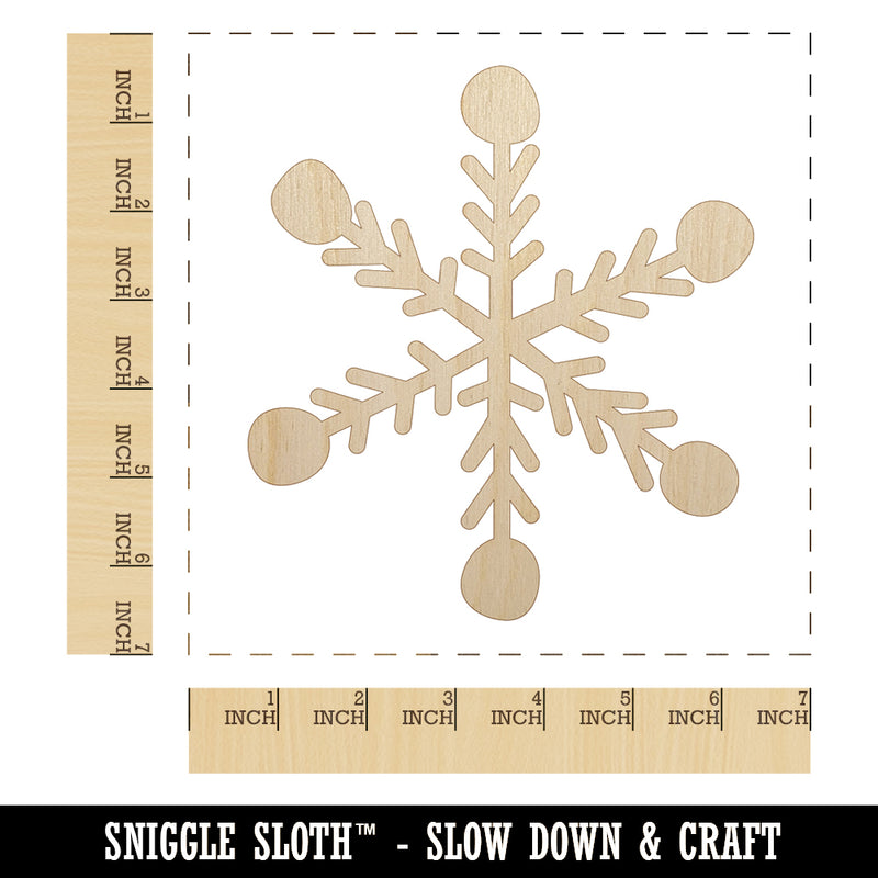 Snowflake Doodle Winter Unfinished Wood Shape Piece Cutout for DIY Craft Projects