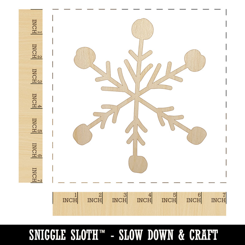 Snowflake Sketch Winter Unfinished Wood Shape Piece Cutout for DIY Craft Projects