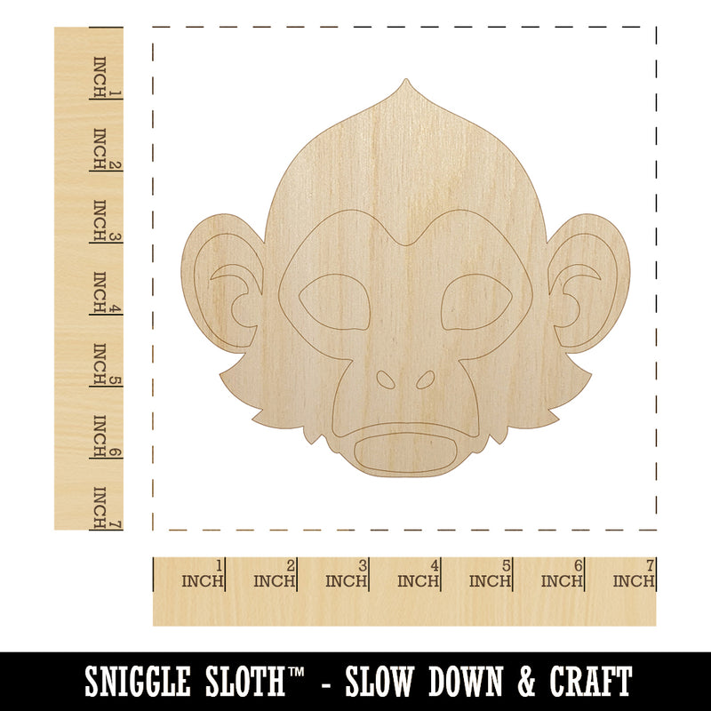 Capuchin Monkey Head Unfinished Wood Shape Piece Cutout for DIY Craft Projects