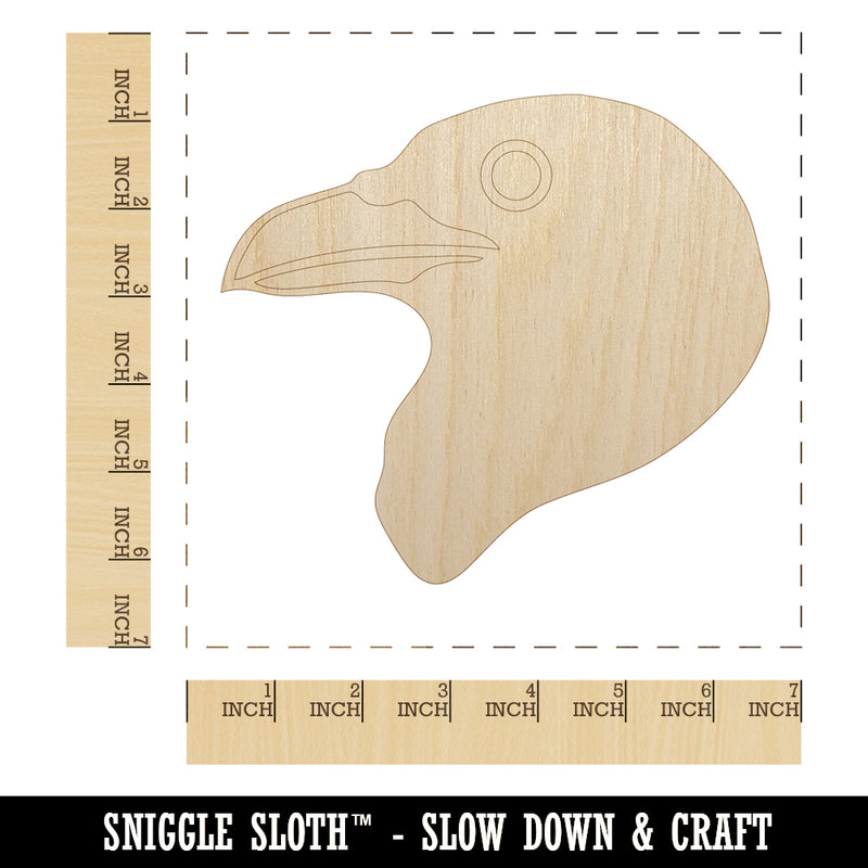 Clever Raven Head Unfinished Wood Shape Piece Cutout for DIY Craft Projects