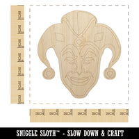 Court Jester Joker Harlequin Unfinished Wood Shape Piece Cutout for DIY Craft Projects