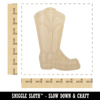 Cowboy Boot Western Unfinished Wood Shape Piece Cutout for DIY Craft Projects