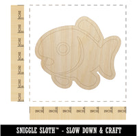 Cute Fish Unfinished Wood Shape Piece Cutout for DIY Craft Projects