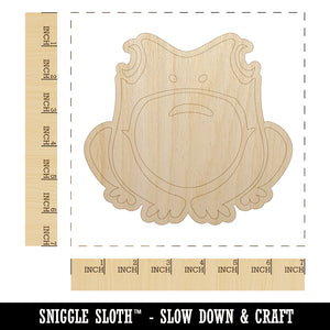 Cute Frog Sitting Unfinished Wood Shape Piece Cutout for DIY Craft Projects