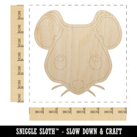 Cute Mouse Face Unfinished Wood Shape Piece Cutout for DIY Craft Projects