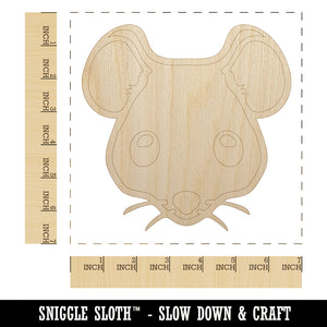 Cute Mouse Face Unfinished Wood Shape Piece Cutout for DIY Craft Projects