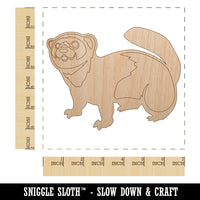 Friendly Ferret Unfinished Wood Shape Piece Cutout for DIY Craft Projects