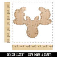 Grumpy Moose Head Unfinished Wood Shape Piece Cutout for DIY Craft Projects