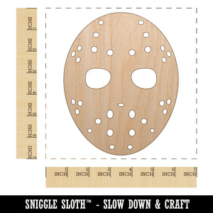 Hockey Mask Goalie Scary Halloween Unfinished Wood Shape Piece Cutout for DIY Craft Projects