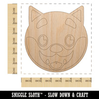 Husky Dog Face Excited Unfinished Wood Shape Piece Cutout for DIY Craft Projects