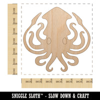 Inky Squid with Tentacles Unfinished Wood Shape Piece Cutout for DIY Craft Projects