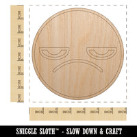 Kawaii Cute Grumpy Meh Face Unfinished Wood Shape Piece Cutout for DIY Craft Projects