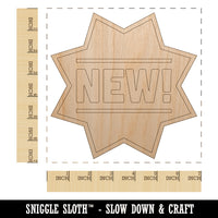 New Star Label Unfinished Wood Shape Piece Cutout for DIY Craft Projects