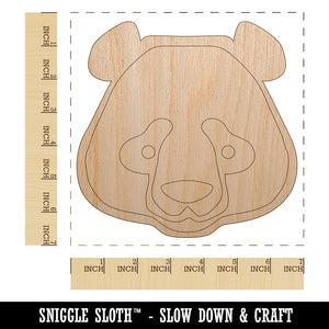 Panda Face Icon Unfinished Wood Shape Piece Cutout for DIY Craft Projects