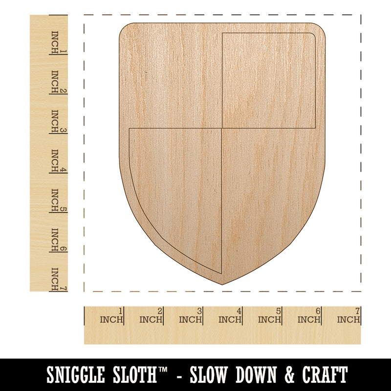 Shield Symbol of Protection Unfinished Wood Shape Piece Cutout for DIY Craft Projects