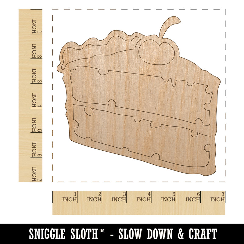 Slice of Cake Unfinished Wood Shape Piece Cutout for DIY Craft Projects