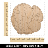 Steampunk Clockwork Watch Gears Unfinished Wood Shape Piece Cutout for DIY Craft Projects