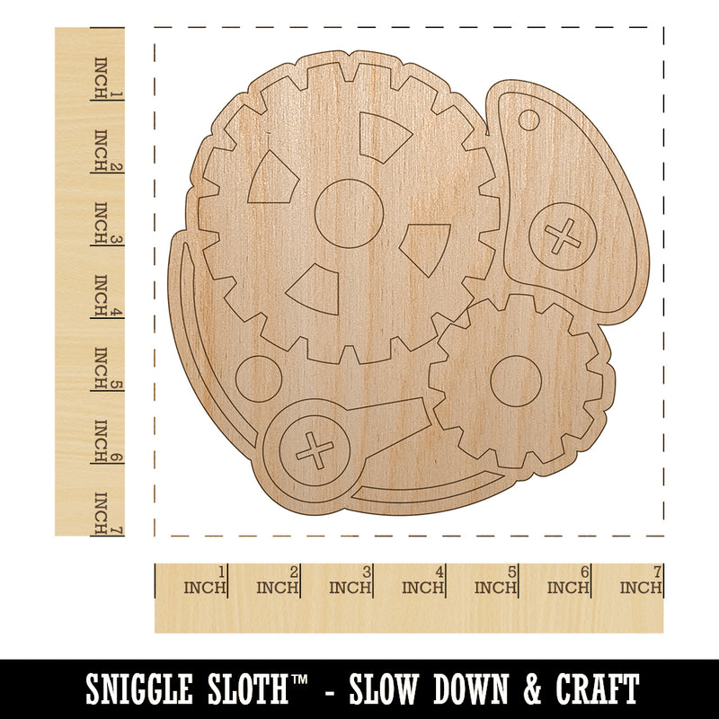 Steampunk Clockwork Watch Gears Unfinished Wood Shape Piece Cutout for DIY Craft Projects