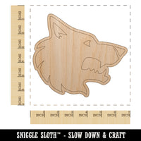 Wolf Head Side Profile Unfinished Wood Shape Piece Cutout for DIY Craft Projects