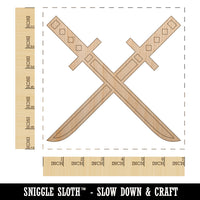 Ninjato Katana Ninja Swords Unfinished Wood Shape Piece Cutout for DIY Craft Projects