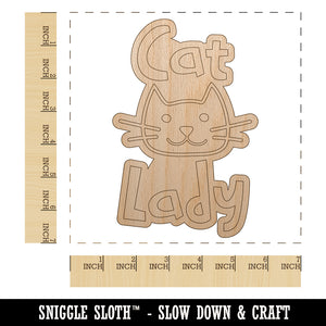 Cat Lady Cuteness Unfinished Wood Shape Piece Cutout for DIY Craft Projects