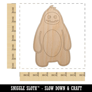 Sweet Yeti Abominable Snowman Unfinished Wood Shape Piece Cutout for DIY Craft Projects