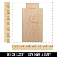 Battery Charging Symbol Doodle Unfinished Wood Shape Piece Cutout for DIY Craft Projects