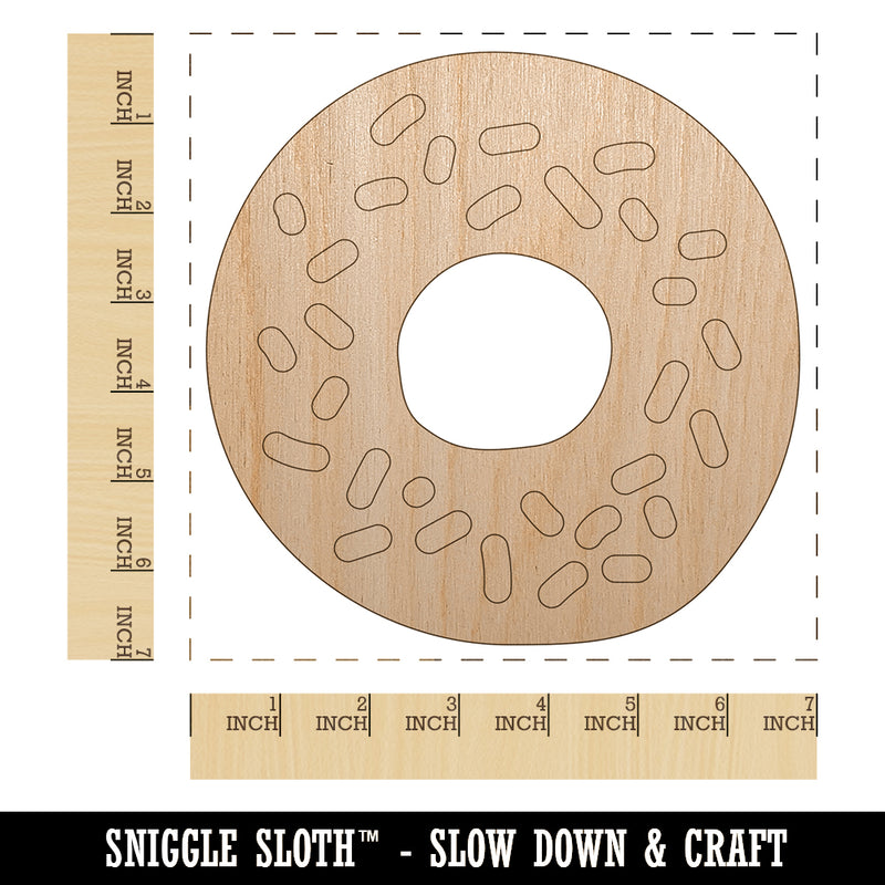 Donut Bagel Doodle Unfinished Wood Shape Piece Cutout for DIY Craft Projects